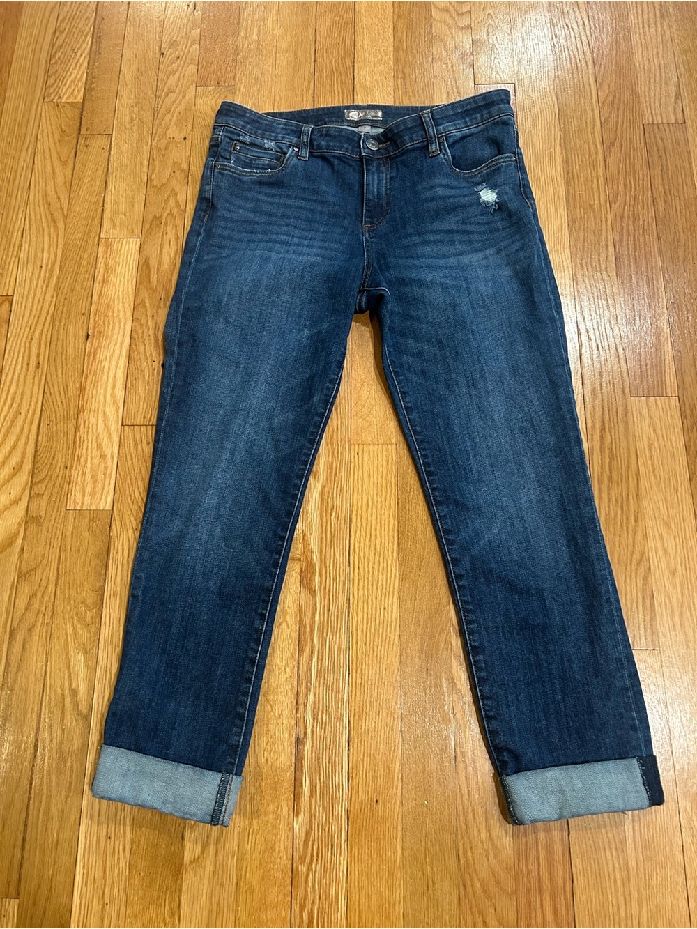Kut from the Kloth Women’s Catherine Boyfriend Jeans Sz 8 Relaxed Fit Cuffed Hem - Picture 4 of 11